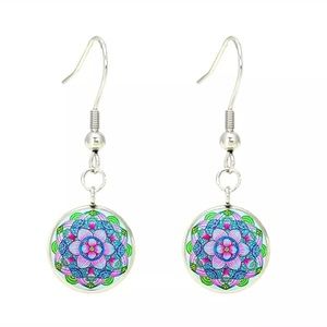 Flower Cabochon Earrings